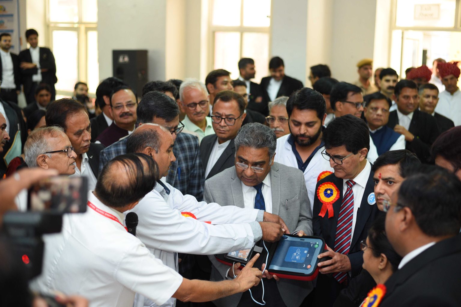 Organized a two-day CPR camp at the Rajasthan High Court, attended by Chief Justice M.M. Srivastava and numerous advocates. Presented an Automated External Defibrillator (AED) to the Bar Council for installation at the High Court.